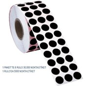 Resim Tanex Işaretleme Nokta Etiketi 10Mm 5000Adt Siyah Nokta Etiket 