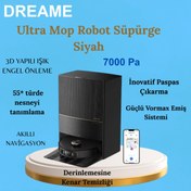 Resim Dreame En Gelişmiş ve Güçlü Süpürme SistemiUltra Kenar Temizliği Mop Robot Süpürge Siyah 