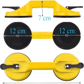 Resim Çiftli Vantuz 2'li Plastik Cam Vakumlu Fayans Ahşap Tutucu Taşıma Araba Kaporta Göcük Çektirme 