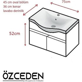 Resim Yıldız Banyo Dolabı 75Cm Asma Komple Antrasit Gri Mat Antrasit 