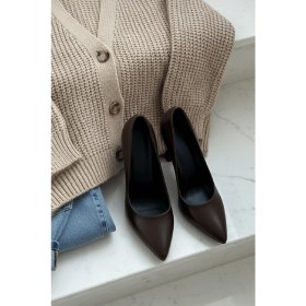 Resim Divolya Vest Kahverengi (8 Cm) Topuk Boyu Günlük Kullanım Stiletto 