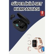 Resim techthore Nabız Ölçer Hediye Bileklikli Akıllı Saat ve Dijital Göstergeli Bluetooth Kulaklık Çoklu Şarj Giriş 