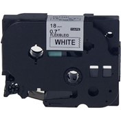 Resim Genel Markalar BROTHER P-Touch TZE-FX241 BEYAZ ESNEK ETIKETE SIYAH (18mm x 8m) Etiket 