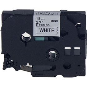 Resim Genel Markalar BROTHER P-Touch TZE-FX241 BEYAZ ESNEK ETIKETE SIYAH (18mm x 8m) Etiket 