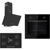 Resim Siemens & Ferre Large Castelo 3 lü Ankastre Set ( HB012FBB1T - SS035 - D086 ) 75 cm Ocak 