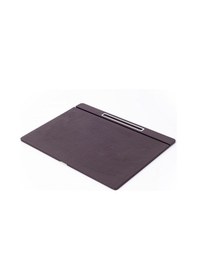 Resim Turgut Office Deri Kapaklı Masa Sümeni Kahve Krom Detaylı 50 x 35 CM 