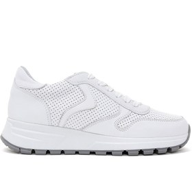 Resim Kadın Beyaz Deri Baskılı Sneaker 