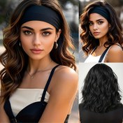 Resim Glueless Ayarlanabilir Baş Bandı Peruk - Kısa Dalgalı Bob Omuz Boyu Kıvırcık Sentetik Saç, Günlük Kullanım, Partiler ve Etkinlikler için Konforlu Yapışmaz, Doğal Görünüm, Kolay Stil, Parti Saç Parçası, Şık Saç Parçası, Güvenli Uygun Saç Parçası 