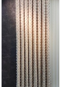 Resim Pastel Püsküllü Fon Perde Bej Renk - Modern Ve Neşeli Tasarım Bej 