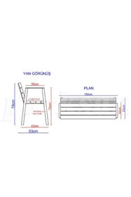 Resim PARKSAN AHŞAP Parksan Metal Ayak Bank 140(L)x40(W)x45(H) 