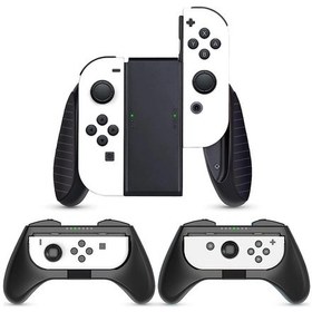 Resim Nintendo Switch/switch Oled Joy-con İle Siyah Uyumlu, 3'ü 1 Arada Aşınmaya Dayanıklı Oyun Anahtarı Denetleyici Kolu Kılıf Kiti 