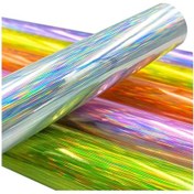 Resim Sones 30,5 X 100 Cm Illusion Lazer Fırçalanmış Simli Kendinden Yapışkanlı Vinil Gravür Etiketi Pembe 