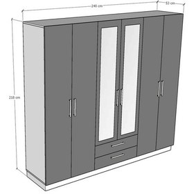 Resim 6 Kapaklı Gardırop 240cm Safir Meşe 