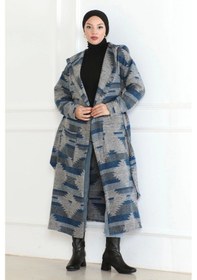 Resim Winter Desen Oduncu Kuşaklı Kap / Lacivert - F0505 Lacivert 