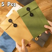 Resim 5 adet Vintage Kraft Kağıdı Envelope Çantaları, 6 Renk Premium Kraft Kağıdı Arşiv Çantaları, A5 Kalınlaştırılmış Bağlama Depolama Çantası, Aşk Mektupları, Davetler, Depolama Envelope'ları, Şükran Günü, Yeni Yıl, Sevgililer Günü, Hediye Kartları, Çalışma Malzemeleri için Uygun 