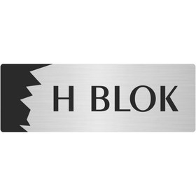 Resim Özarslan Dizayn H Blok Metal Departman Kapı İsimliği, Yönlendirme levhası 7X20 Cm Gümüş Renk 