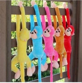 Resim Sevimli Peluş Maymun Oyuncak . Elleri Yapışabilen 70 Cm Mor 
