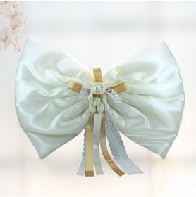 Resim Anne Yatak Başı Fiyongu. İpek Kumaş Beyaz 