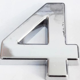 Resim Cemax 4 Rakamı 3,75 cm Krom Yapışkanlı 