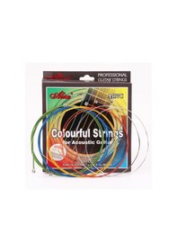 Resim Alice A-407C Renkli Akustik Gitar Teli Seti-Rengarenk Tel Seti 