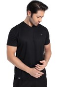 Resim Crozwise 7136-10 Penye Kare Petekli V Yaka Erkek Spor T-shirt 