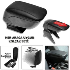 Resim Her Araca Uyumlu Siyah Deri Oto Kolcak Sürgülü Kızaklı 