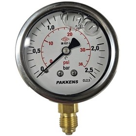 Resim Çap 63 ALTtan 2,5 Bar Gliserinli Manometre - Pakkens 