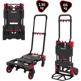 Resim Max Extra FW-90TP Katlanır İkisi Bir Arada Koli Taşıma Arabası 66/136 kg 