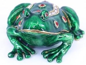 Resim Swaroski Taşlı Kurbağa Mücevher - Takı Saklama Kutusu 