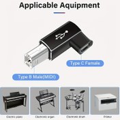 Resim USB-C'den USB-B Adaptörü ile MIDI Dönüştürücü - MIDI, Dijital Piyano, Yazıcılar, Elektronik Klavyeler, Elektronik Davul Setleri, Tip-C Cihazlar/Dizüstü Bilgisayarlar için Uygun, Dönüştürücü. 