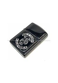 Resim Sons Of Anarchy Anarşi Mat Siyah Kapaklı Benzinli Çakmak 