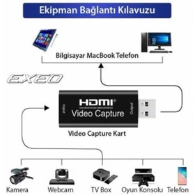 Resim Kuvars Hdmi Video Capture Kart 4k Ps4 Xbox Oyuncu Görüntü Çevirici Aktarıcı Yakalayıcı Adaptör Kaydedici 
