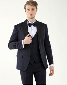 Resim Dufy Lacivert Erkek Slim Fit Sivri Yaka Smokin Takım - 92417 Lacivert 