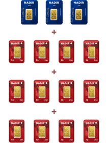 Resim Nadir Gold 24 Ayar 19,5 Gram Külçe Altın (3 Adet 2,5 Gram Külçe Altın + 12 Adet 1 Gram Külçe Altın ) 