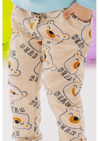 Resim Breeze Girls & Boys Erkek Çocuk Eşofman Altı Sevimli Ayıcık Baskılı 1-4 Yaş, Bej-bej Bej 