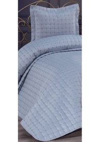 Resim Yıldız Kapitoneli Tek Kişilik Yatak Örtüsü Gri, 