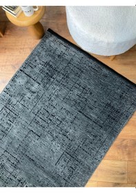 Resim Şönil Dokuma Kayma Yapmaz Makinede Yıkanabilir Leke Tutmaz Kesme Bohem Kilim Vizon 2 Antrasit Antrasit 