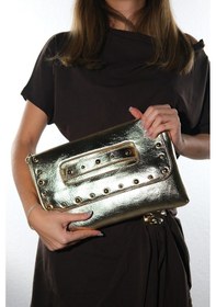 Resim Marry Altın Cilt Troklu Kadın Clutch Çanta 
