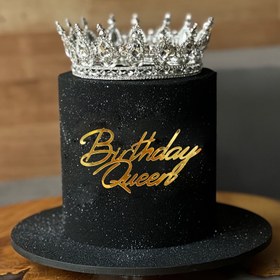 Resim Mutlu Yıllar Kraliçe Pasta Süsü: Altın Kadın Doğum Günü Cupcake Süslemeleri - Herhangi Bir Doğum Günü Partisi İçin Mükemmel 