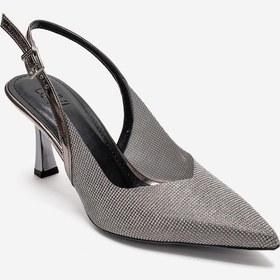 Resim Luvishoes Dorata Platin Taşlı Kadın İnce Topuklu Abiye Ayakkabı 