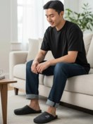 Resim Gezer Erkek Kaydırmaz Sessiz Taban Slay Wild Ev Terlik 