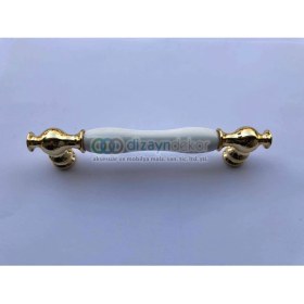 Resim 128 Mm. Kayı Porselen Kulp Parlak Altın 