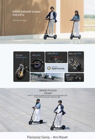 Resim Navee v50i Pro 2 Elektrikli Scooter - Amortisörlü 50 Km Menzil 700w - TCS- Ipx5 - Doubleflip 