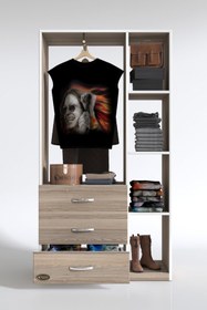 Resim Kenzlife Giysi Dolabı Ökkeş 175*90*40 Crd Gardırop 3 Çekmeceli 