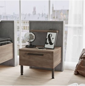 Resim Yurudesign New Home Tekli Komodin Metal Ayak Beton-kahve Hm5-cg 