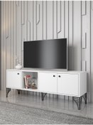 Resim Wood'n Love Hira 160 Cm Metal Ayaklı Tv Ünitesi - Beyaz / Siyah 