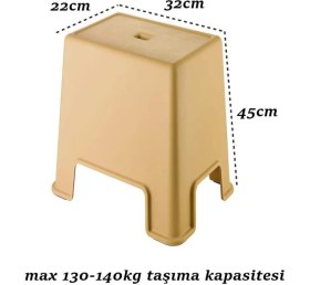 Resim Geseus Banyo Taburesi Büyük Boy Çok Amaçlı Tabure Açık KAHVE-481 