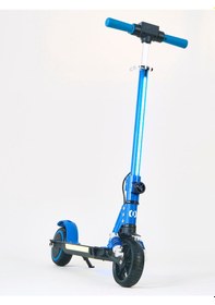 Resim Elektrikli Çocuk Scooter 130w 3 Kademe Hız Ayarlanabilir Gidon Uzun Menzil Koruma Seti Hediye Mavi 