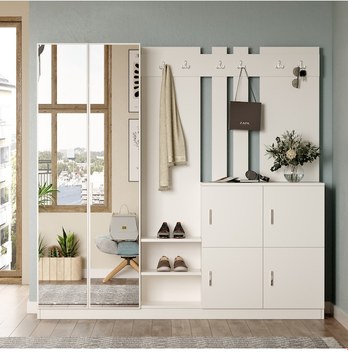 Robin Home Nova Aynalı Vestiyer Portmanto Ayakkabılık Beyaz