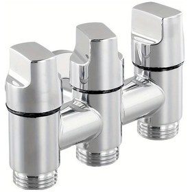 Resim Dream011 Silvery 304 Paslanmaz Çelik 3 Yollu Vana - Bağımsız Kollu 3 Çıkışlı Duş Bağlantı Vana 